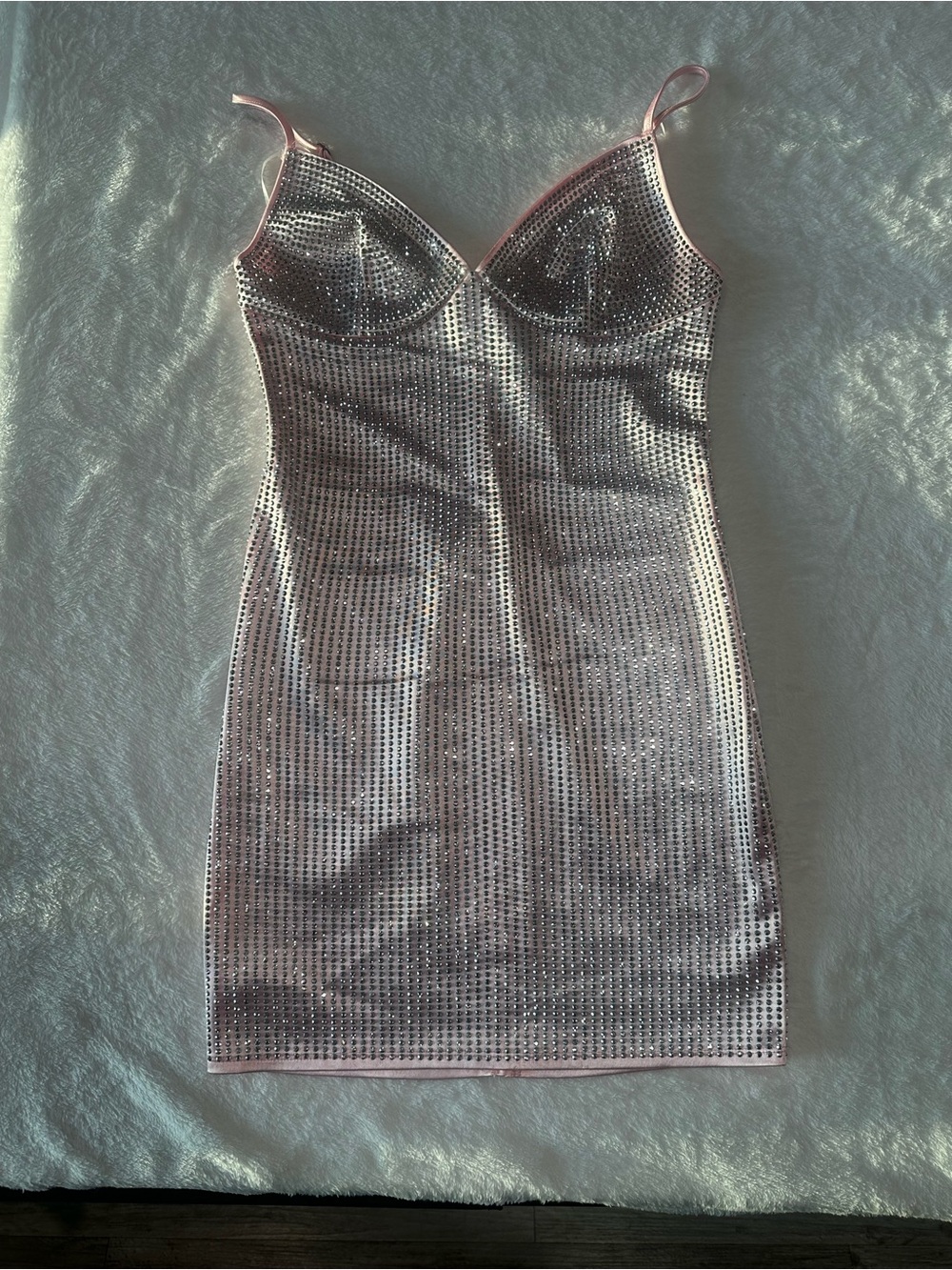 AKIRA Pink Sequin Slip Mini Dress